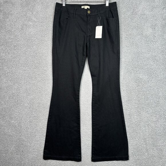 Cabi Jeans Women’s 6 Black Super Flare Pants NWT Licorice Wide Leg Cotton Blend - Picture 13 of 13